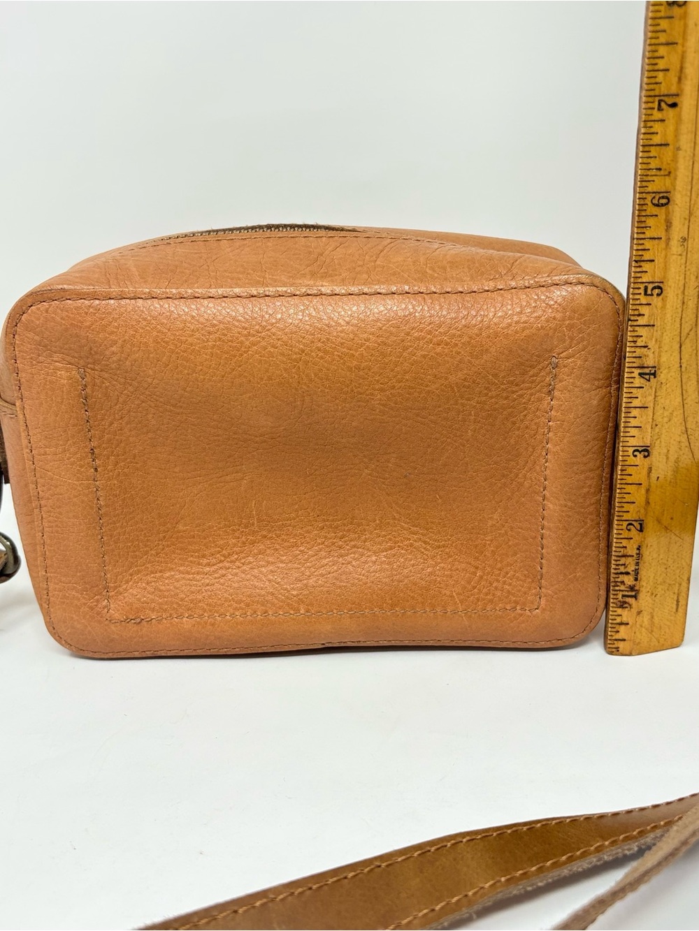 Madewell Tan Brown Leather Crossbody Bag Shoulder Purse The Transport Camera Bag - Picture 10 of 12